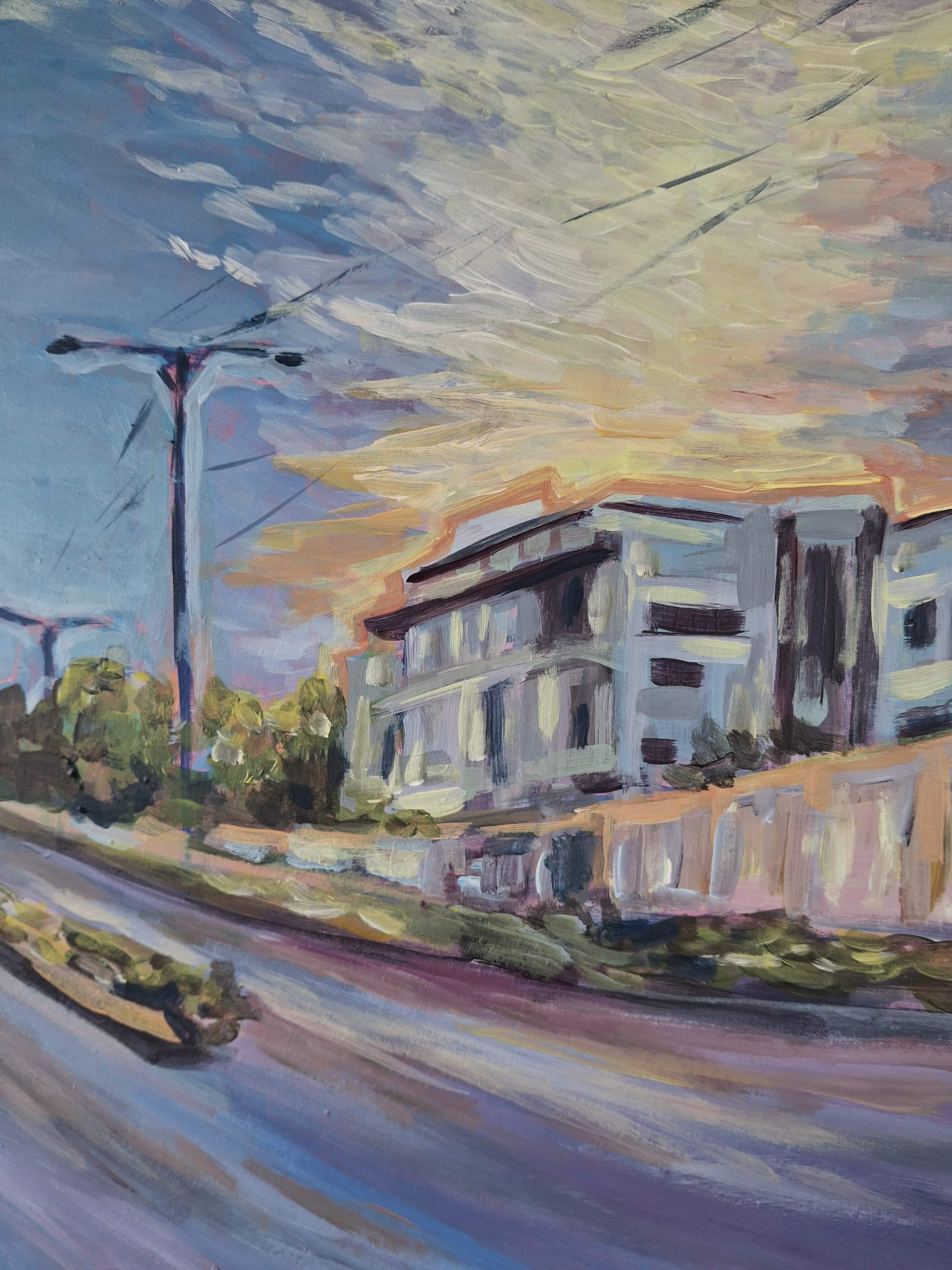 Homeward slope, 9x12, acrylic on board, 2025